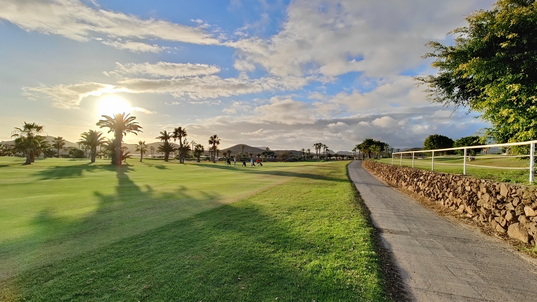 Golf fairways and walking path in Golf del Sur